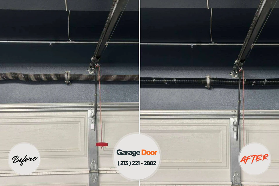 Before and after: garage door repair Childersburg, AL